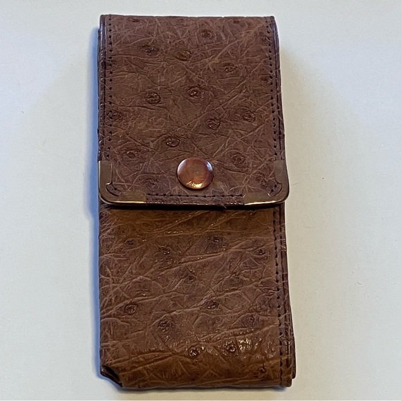 Antique Ostrich Leather Bill Holder in original box with Keystone Bill - Picture 2 of 16